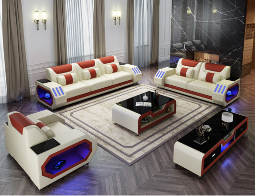 Sofagarnitur Lieder Polster Couch Set Sofa 3+2+1 Setzplazen Garnitur G8046D Couchen