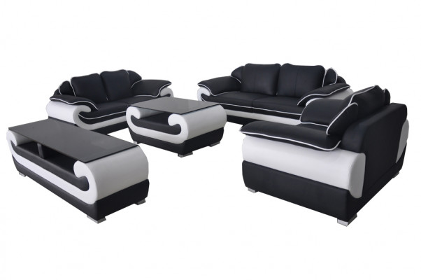 Lieder Modern XXL Canapé Wunnlandschaft Liederkouche Sofa Garnitur 3+2+1 D04 + Dësch