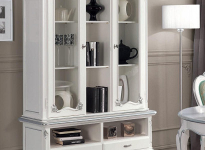 Wunnzëmmer Vitrinn Schaf Bicher Regal Anrichte Klassesch Miwwelen Regaler Holz