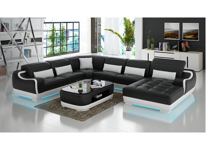 Liederdivan Polster Sëtz Eck Divan Garnitur Wunnlandschaft Wunnzëmmer Couch G8025