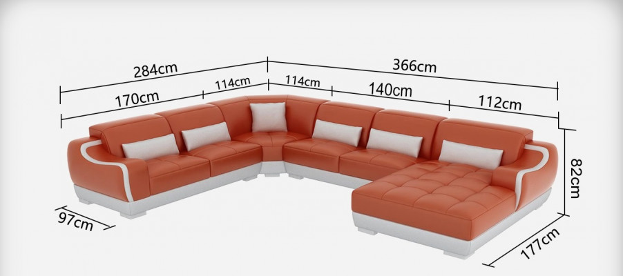 Liederdivan Polster Sëtz Eck Divan Garnitur Wunnlandschaft Wunnzëmmer Couch G8025