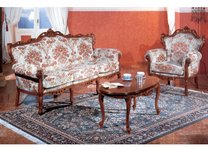 Italienesch Sofasetz Klassesch Sofa Couch Set Couchtisch 3-Teile. Set