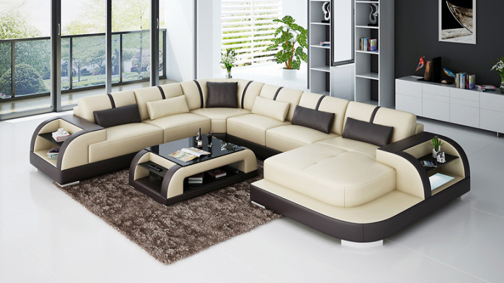 Liederkanapé Couch Wunnlandschaft Eckssofa Eck Garnitur Design Modern Sofa