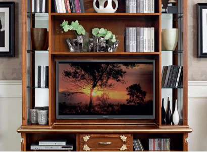 Wunnwand Schaf Vitrine Holz Wunnzëmmer Miwwelen TV Schafwänn Design Vitrinnen