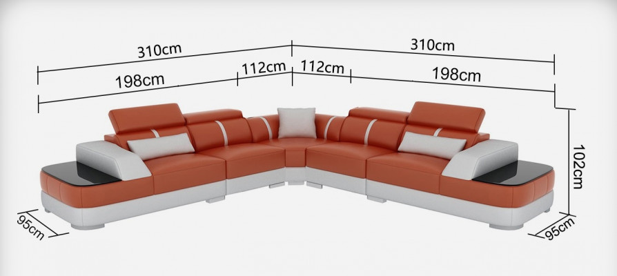 Ecksofa Liederpolster Ecke Sëtz Garnitur Couchen L Form + Dësch Wunnlandschaft