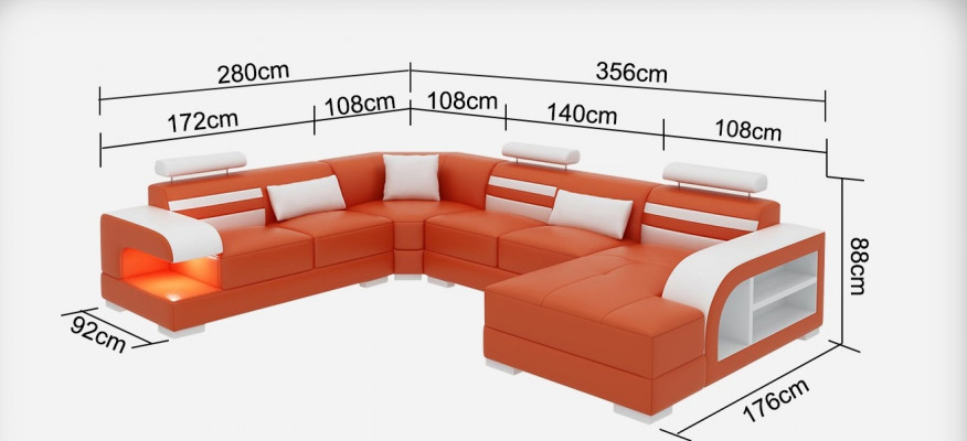 Lieder Canapé Couch Liewenslandschaft Eckcanapé Ecke Garnitur Design Modern Canapé + USB Nei