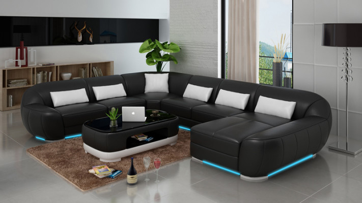 Design Lieder Ecksofa Modern Garnitur Canapé Eck Nei Wunnlandschaft Gro USB