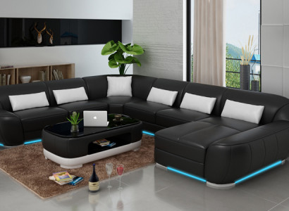 Design Lieder Ecksofa Modern Garnitur Canapé Eck Nei Wunnlandschaft Gro USB