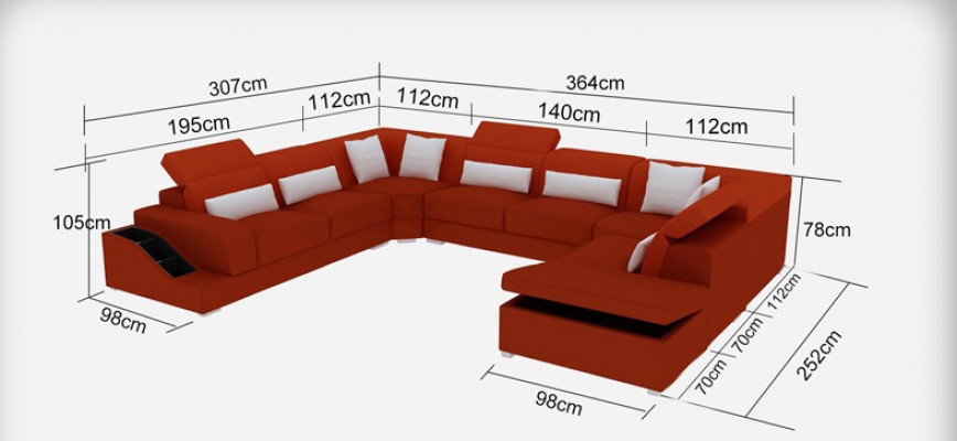 Modern Sëtz Polster Wunnlandschaft Wunnzëmmer Couch Polster Eck USB U-Form Nei