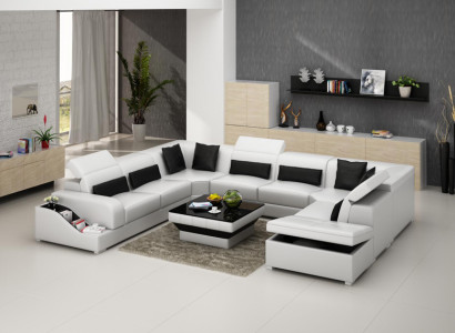 Wunnlandschaft Moderne Ecksofa Couch Polster Eckgarnitur Sofa Eck Garnitur + USB