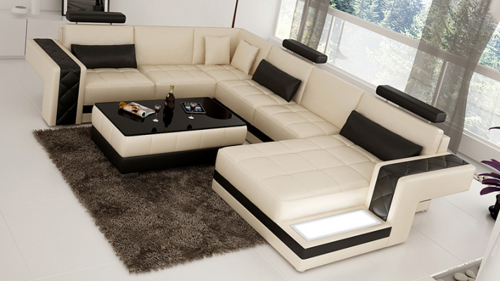 Wunnlandschaft Polster Ecke Eck Sofa mat USB Garnitur Landschaft Lieder Nei 2723B