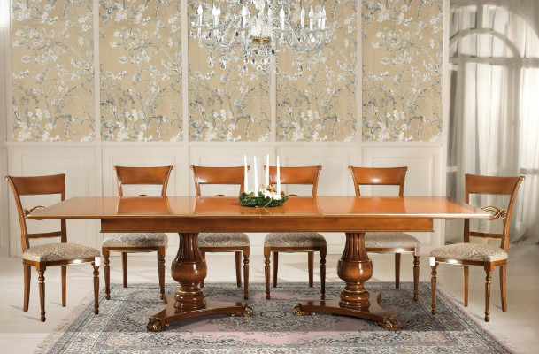 Auszéihtes Iessen Dësch Klassesch Design Dësch Italienesch Miwwelen Dëscher Holz Iessen