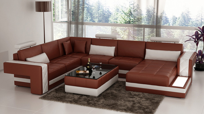 Modern Liederkanapé Canapé Wunnlandschaft Eckecksofa Ecke Garnitur Dekor Design
