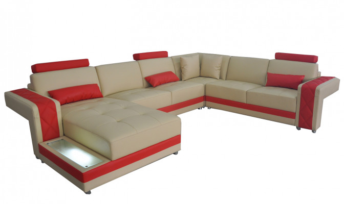 Ledercouch Sofa Wunnlandschaft Eck Garnitur Design Modern Dekorativ Sofa