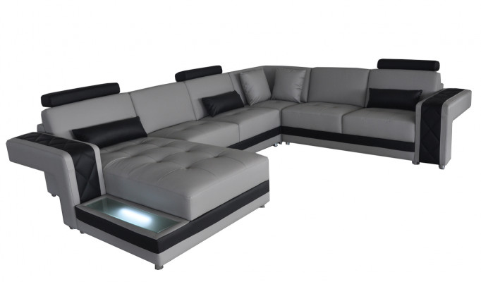 Ledercouch Sofa Wunnlandschaft Eck Garnitur Design Modern Dekorativ Sofa
