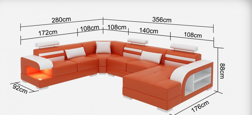 Modern Eleganz U-fërmegt Ecksofa am exquisite Lederdesign