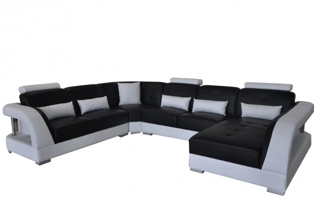 Design-Lieder-Wunnlandschaft Ecksofa Modern Couch Ecke USB Neit Schwarz Garnitur