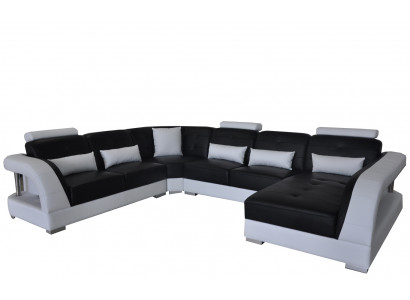 Design-Lieder-Wunnlandschaft Ecksofa Modern Couch Ecke USB Neit Schwarz Garnitur