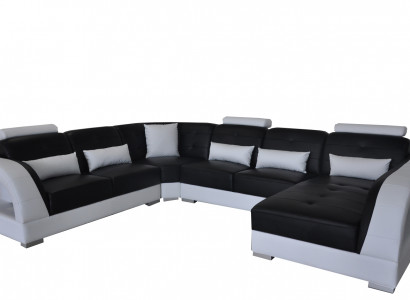 Design-Lieder-Wunnlandschaft Ecksofa Modern Couch Ecke USB Neit Schwarz Garnitur
