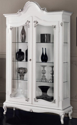 Vitrine Wäiss Glasvitrine Design Klassesch Schaf Luxus Holz Miwwel Vitrinn Nei