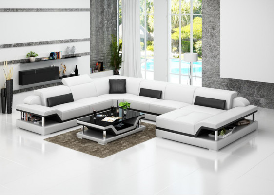 Design-Lieder Wohnlandschaft Ecksofa Modern Garnitur Couch Eck Neu Wäiss USB