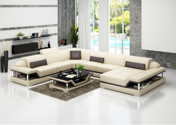 Design-Lieder Wohnlandschaft Ecksofa Modern Garnitur Couch Eck Neu Wäiss USB