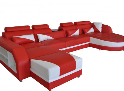 Canapé Eckcouch Design Polster Eckcouch Eckgarnitur Wunnlandschaft Canapé U-Form +USB