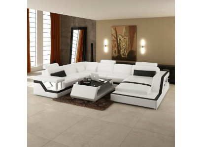 Designer Sofa, Ecksofa, Wunnlandschaft, Grouss Modern Lieder-Sofa + USB, Patentéiert NEI