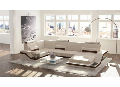 Wunnlandschaft Canapé + USB Polstersëtz Eckcanapé Garnitur Textil Stoff Lieder Canapéen