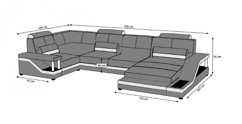 Wunnlandschaft Sofa mat USB Polster Ecksofa Garnitur Textil Stoff Lieder Sofae