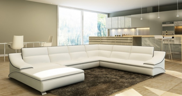 Eckcanapé Ledercanapé Polster Wunnlandschaft Canapé Sëtz Eck Garnitur U Form EltmannG