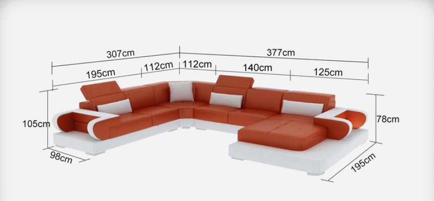 Wohncouch Ledersofa Liewenslandschaft Polstersett Ecksofa Sëtzgruppen Nei