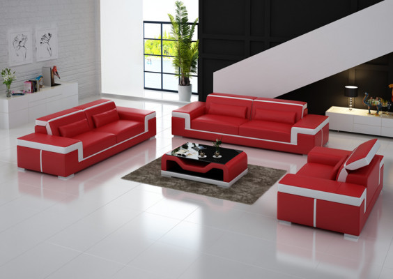 Komplett Garnitur 3+2+1 + Couch Dësch Sofa Lieder Sëtz Grupp Sofagarnitur + USB