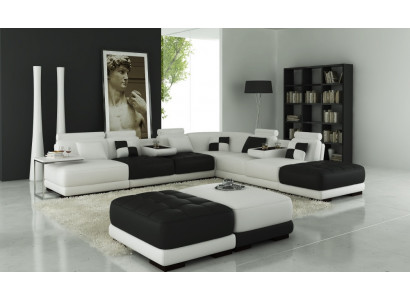 Ledercouch Canapé Wunnlandschaft Eckcouch Eck Garnitur Design Modern Sofa Nei A1147