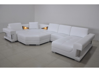 Eckcouch U-Form Modern Polster Wunnzëmmer Miwwelen Eckecksofa Ledercouch Design Couch