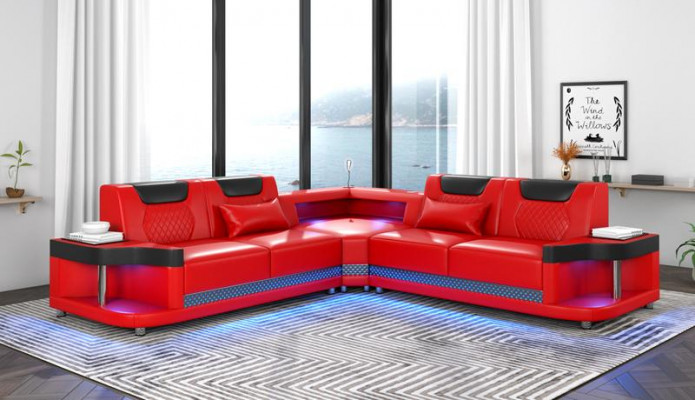 Design Esk Ecksofa L-Form Modern Sofas Ledersofa Couch Wunnlandschaft Sofa Nei
