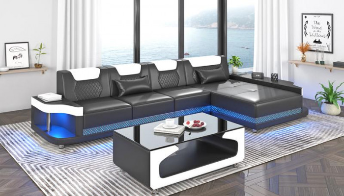 Eckcouch L-Form Polstersëtz Lieder Wunnlandschaft Sofaen Eck Luxus Miwwelen Nei