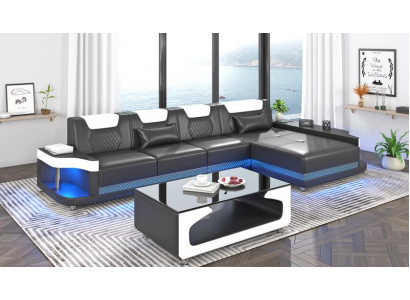Eckcouch L-Form Polstersëtz Lieder Wunnlandschaft Sofaen Eck Luxus Miwwelen Nei