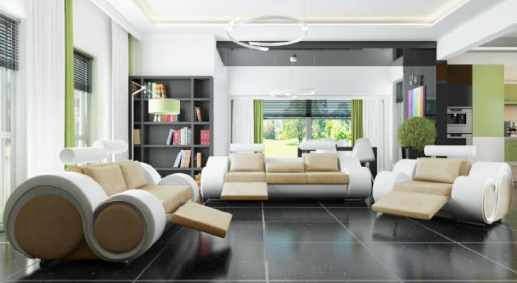 Sofasëtzpolster Sofa Canapé Lieder Garnitur Wunnlandschaft 3+2+1 Textil BER