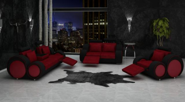 Sofasëtzpolster Sofa Canapé Lieder Garnitur Wunnlandschaft 3+2+1 Textil BER