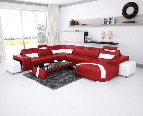 Ledersofa Couch Wunnlandschaft Eckssofa Eck Garnitur Design Modern Sofa Nei F3011