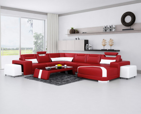Ledersofa Couch Wunnlandschaft Eckssofa Eck Garnitur Design Modern Sofa Nei F3011