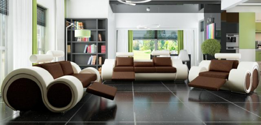 Designer Sofa-Garnitur 3+2+1 mat USB Polster Sofa Garnituren Brong Couch Set
