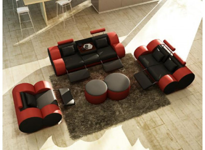Lieder Canapé 3+2+1 Sëtzer mat USB Relax Canapé Sofagarniture Polestergarniture MADRID