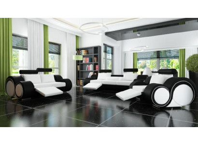 Sofagassett + USB Këssen 3+2+1 Sofa Garnitur Designer Lounge Relax Këssel Set