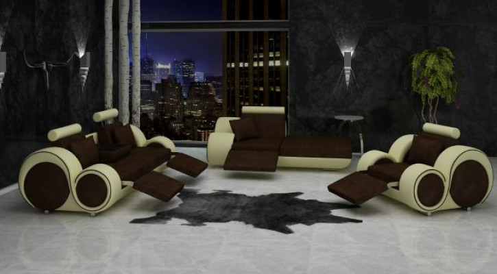 Sofa Lieder Textil Stoff Sofagarnitur 3+Chaise+1 USB Wunnlandschaft Garnitur Set