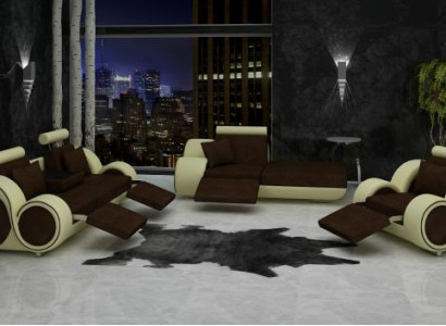 Sofa Lieder Textil Stoff Sofagarnitur 3+Chaise+1 USB Wunnlandschaft Garnitur Set