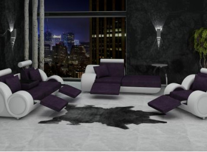 Sofa Garnitur Lieder & Textilstoff + USB, Sofagarnitur 3+Chaise+1 Wunnlandschaft