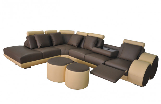 XXL Canapé Grouss Eck Sofa Lieder Eck Garnitur Eck Landschaft Polster Wunn L Form