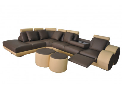 XXL Canapé Grouss Eck Sofa Lieder Eck Garnitur Eck Landschaft Polster Wunn L Form